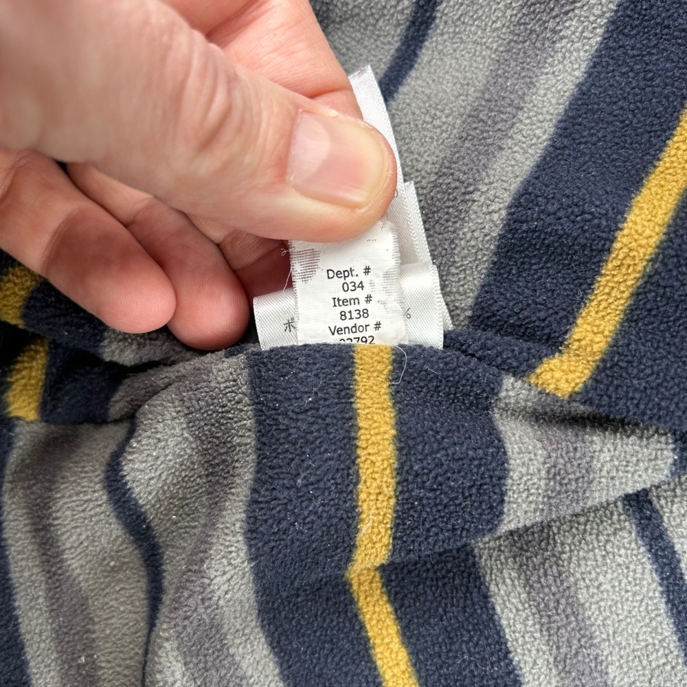 Eddie‎ Bauer Mens Tall Fleece Lined Cotton Twill Shirt Jacket Grey Stripe TL - Picture 10 of 14